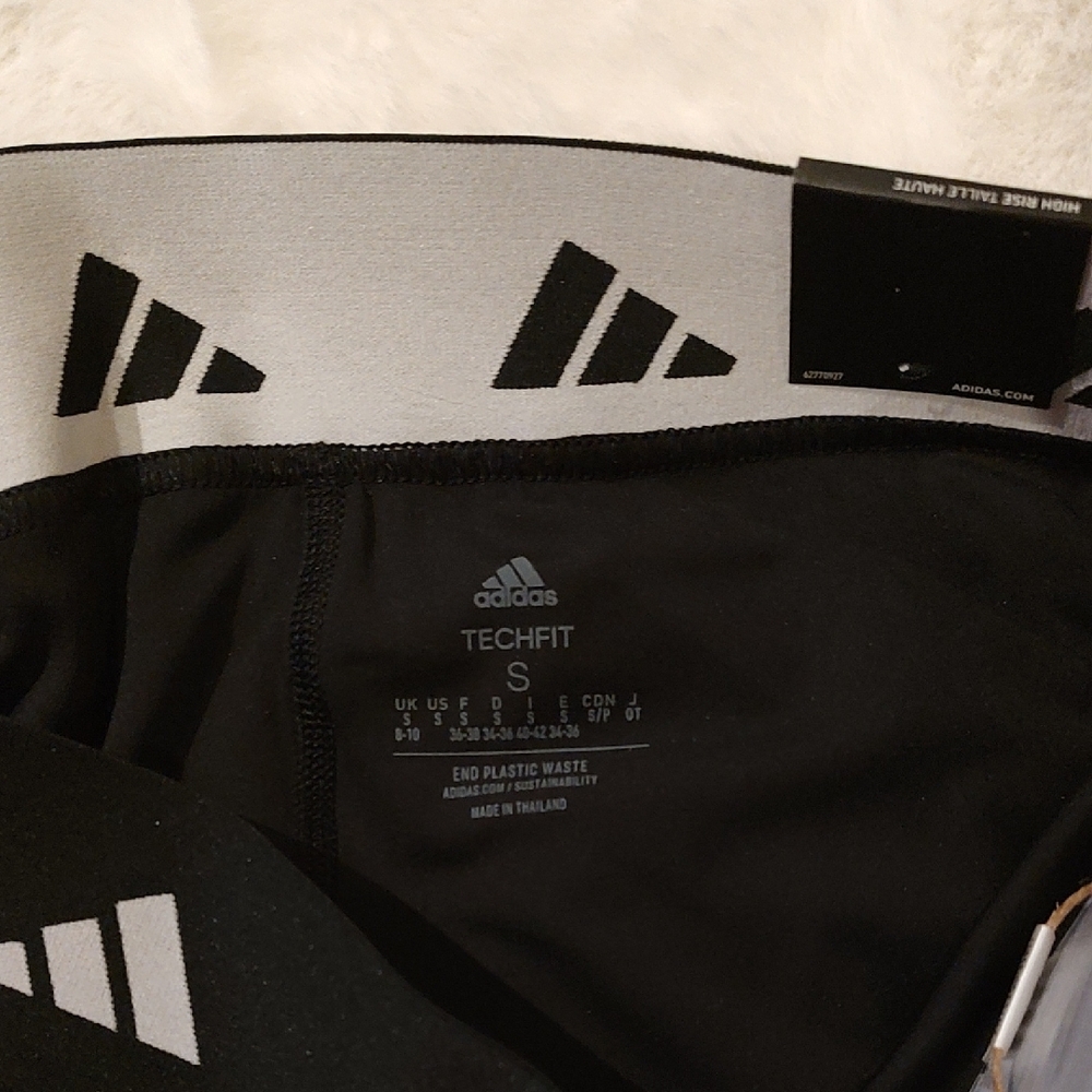 Adidas Women's Black and White Leggings - Picture 4 of 8